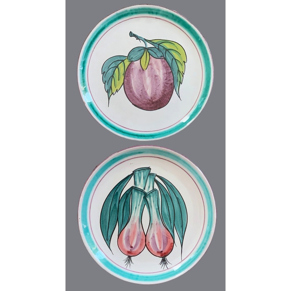 Mid Century‎ PLATES 8.25" Handpainted Gambone Burro Mark Vietri Made in Italy